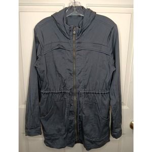 Athleta Women's Small All Good Anorak Jacket Hooded Flint *Tiny Stain See Pic*